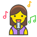 1, singer, woman svg vector icon