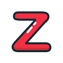 letter, lowercase, red, z svg vector icon