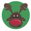 christmas, red nose, reindeer, rudolph svg vector icon