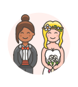gown, lesbian, suit, wedding svg vector icon