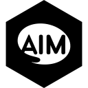 aim, hexagon, media, social svg vector icon