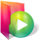 aurora, folder, play icon