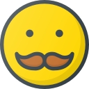 emoji, emote, emot, emot, mustache svg vector icon