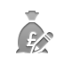 money,bag,pound,pencil icon