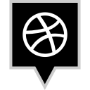 dribbble, media, social svg vector icon