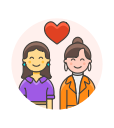 couple, lesbian, love svg vector icon