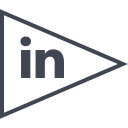 flag, linkedin, media, social svg vector icon