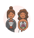 gown, lesbian, suit, wedding svg vector icon