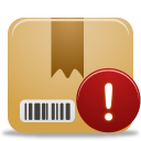 package, warning icon