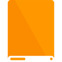 drive, orange, white icon