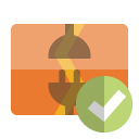 disconnect,vertical,checkmark icon
