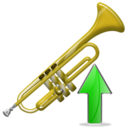 trumpet,trumpet up,up,instrument,ascend,rise,ascending,upload,increase icon