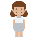 avatar, child, female, girl, kid, person, white icon