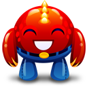 happy, monster, red icon