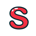 letter, lowercase, red, s svg vector icon