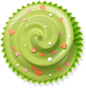 cake, cupcake, green, muffin icon