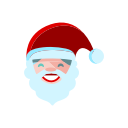 christmas, claus, hat, merry, red, santa, smile svg vector icon