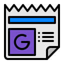 daily, data, google, news, newsfeed, newspaaper, service svg vector icon