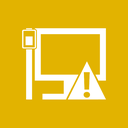 caution, lan icon
