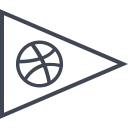 dribbble, flag, media, social svg vector icon