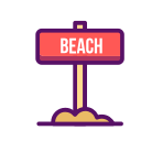 beach, holiday, line, outline, summer, transport, travel, traveling, vacation svg vector icon