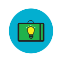 bag, case, lightning bulb, satchel, suitcase svg vector icon