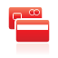 cards, credit, red icon