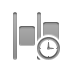 distribute,horizontal,left,clock icon