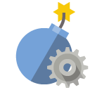 bomb,gear icon