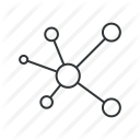 atoms, communication, connection, molecule, network, social, source icon