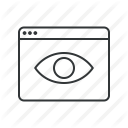 browser, control, eye, observation, site, visibility, visible icon