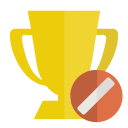 trophy,cancel icon