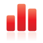 bar, chart, red icon