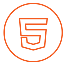 circles, code, html, html5, line, neon, social svg vector icon