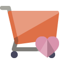 shopping,cart,heart icon