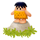 caveman,rock,cartoon icon