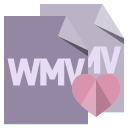 file,format,wmv,heart icon