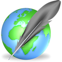 blog, blogger, blogging, edit, editor, feather, online, symbol, world, write, writer, writing icon