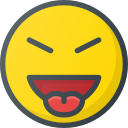emoji, emote, emot, emot, evil, stretch, tongue svg vector icon