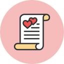 letter, love, rolled, valentines svg vector icon