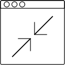 contract, exit, full screen, fullscreen, minimize, white svg vector icon