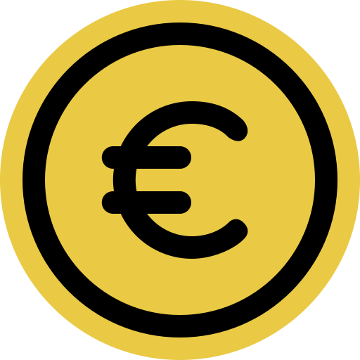 Coin Euro svg vector icon