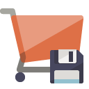 shopping,cart,diskette icon