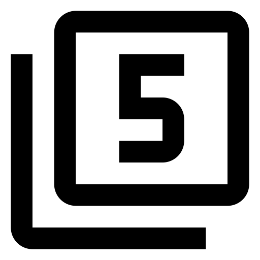 Numeric 5 Box Multiple Outline svg vector icon