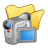 folder,yellow,video icon