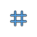 hashtag, social media, tag, twitter svg vector icon