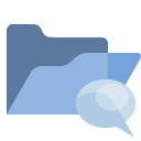 open,folder,speech,bubble icon