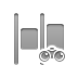 distribute,horizontal,left,binoculars icon