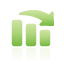 bar, chart, down, green icon