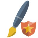 brush,shield icon